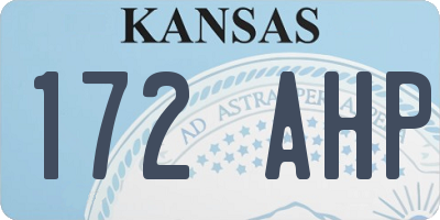 KS license plate 172AHP