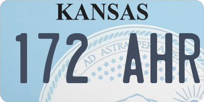 KS license plate 172AHR