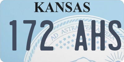 KS license plate 172AHS