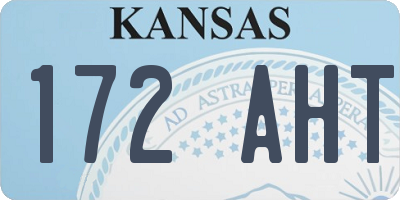 KS license plate 172AHT