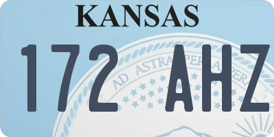 KS license plate 172AHZ