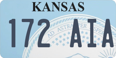 KS license plate 172AIA