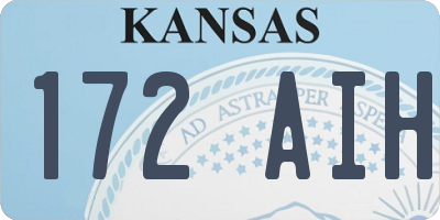 KS license plate 172AIH