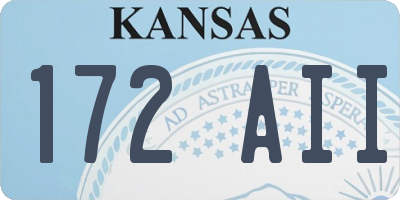 KS license plate 172AII