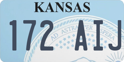 KS license plate 172AIJ