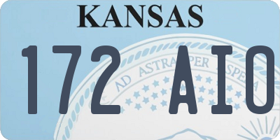 KS license plate 172AIO
