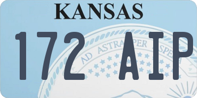 KS license plate 172AIP