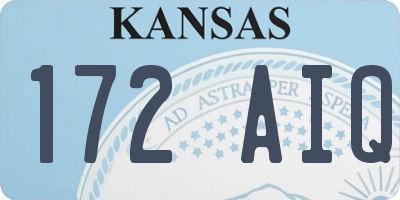 KS license plate 172AIQ