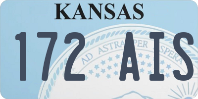 KS license plate 172AIS
