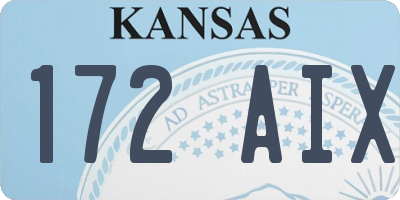 KS license plate 172AIX