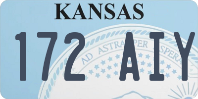 KS license plate 172AIY