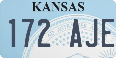 KS license plate 172AJE