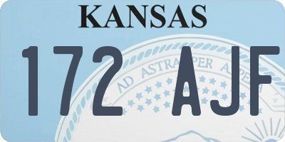 KS license plate 172AJF