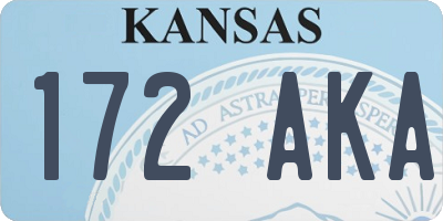KS license plate 172AKA