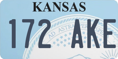 KS license plate 172AKE