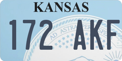 KS license plate 172AKF