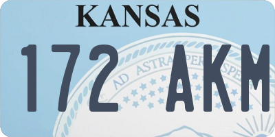 KS license plate 172AKM