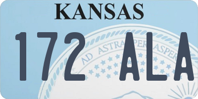 KS license plate 172ALA