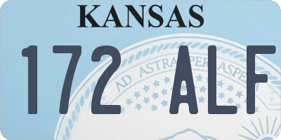 KS license plate 172ALF