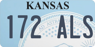 KS license plate 172ALS