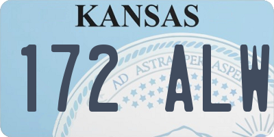 KS license plate 172ALW