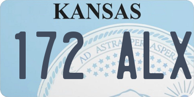 KS license plate 172ALX