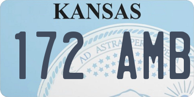 KS license plate 172AMB