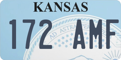 KS license plate 172AMF