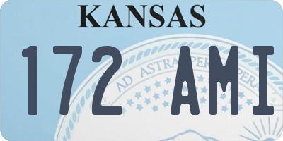 KS license plate 172AMI