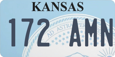 KS license plate 172AMN