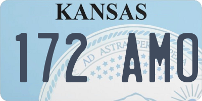KS license plate 172AMO