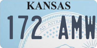 KS license plate 172AMW