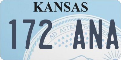 KS license plate 172ANA