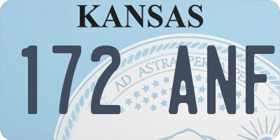 KS license plate 172ANF