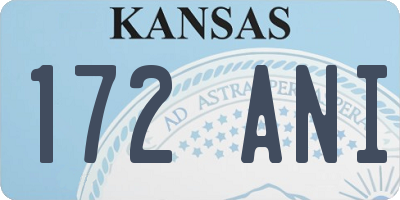 KS license plate 172ANI