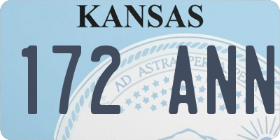 KS license plate 172ANN