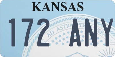 KS license plate 172ANY