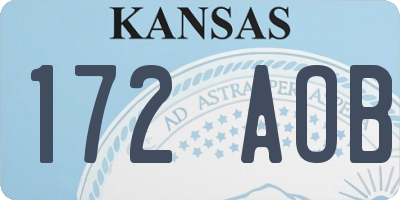 KS license plate 172AOB