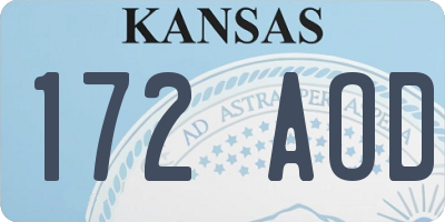 KS license plate 172AOD