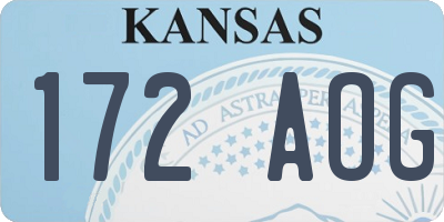 KS license plate 172AOG