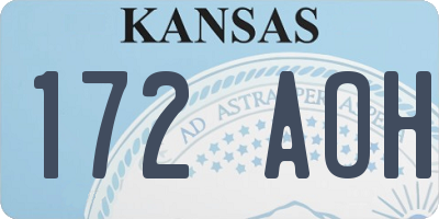 KS license plate 172AOH