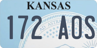 KS license plate 172AOS