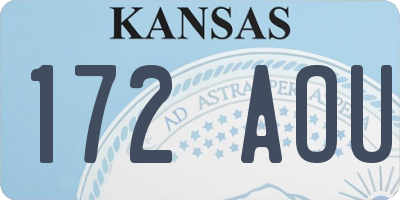 KS license plate 172AOU