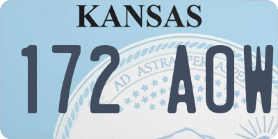 KS license plate 172AOW