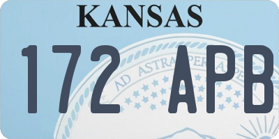 KS license plate 172APB