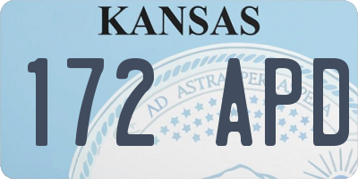 KS license plate 172APD