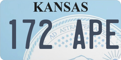 KS license plate 172APE