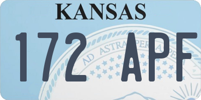 KS license plate 172APF