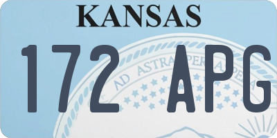 KS license plate 172APG