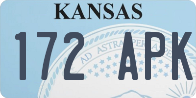 KS license plate 172APK
